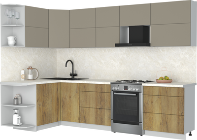 Кухонный гарнитур Интерлиния Мила Матте 1.5x3.0 Б - фото