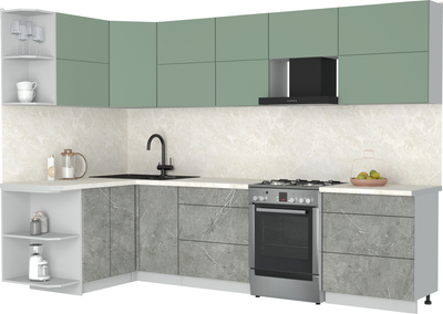 Кухонный гарнитур Интерлиния Мила Матте 1.5x3.0 Б - фото