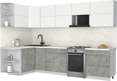 Кухонный гарнитур Интерлиния Мила Матте 1.5x3.1 Б - фото