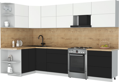 Кухонный гарнитур Интерлиния Мила Матте 1.5x3.1 Б - фото