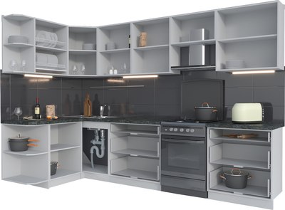 Кухонный гарнитур Интерлиния Мила Матте 1.5x3.1 Б