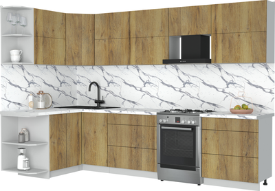 Кухонный гарнитур Интерлиния Мила Матте 1.5x3.1 Б - фото