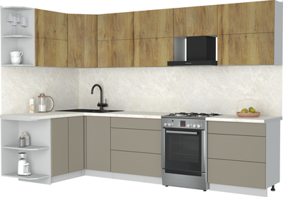 Кухонный гарнитур Интерлиния Мила Матте 1.5x3.1 Б - фото