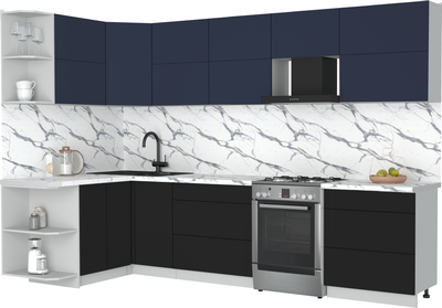 Кухонный гарнитур Интерлиния Мила Матте 1.5x3.1 Б - фото