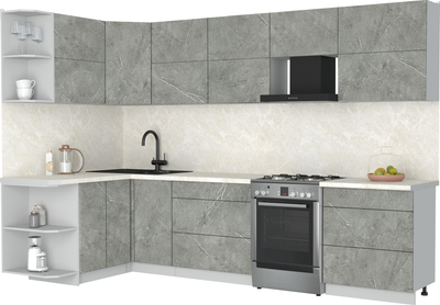 Кухонный гарнитур Интерлиния Мила Матте 1.5x3.1 Б - фото