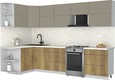 Кухонный гарнитур Интерлиния Мила Матте 1.5x3.1 Б - фото