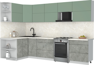 Кухонный гарнитур Интерлиния Мила Матте 1.5x3.1 Б - фото