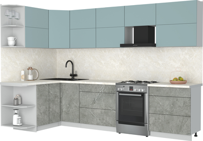 Кухонный гарнитур Интерлиния Мила Матте 1.5x3.1 Б - фото