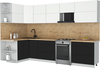 Кухонный гарнитур Интерлиния Мила Матте 1.5x3.2 Б - фото