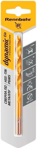 Сверло Rennbohr 5.0х86мм Dinamic-TIN Р9М3 / 667050 - фото