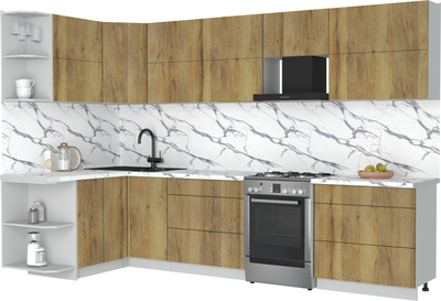 Кухонный гарнитур Интерлиния Мила Матте 1.5x3.2 Б - фото