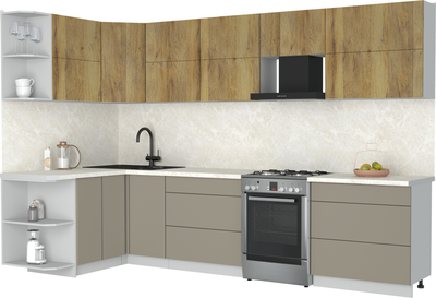 Кухонный гарнитур Интерлиния Мила Матте 1.5x3.2 Б - фото