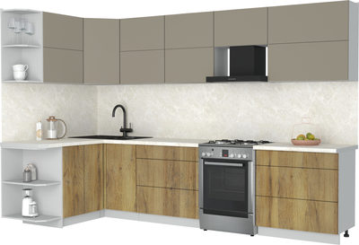 Кухонный гарнитур Интерлиния Мила Матте 1.5x3.2 Б - фото