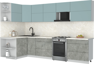 Кухонный гарнитур Интерлиния Мила Матте 1.5x3.2 Б - фото