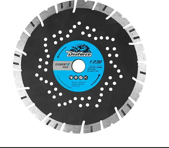 Отрезной диск алмазный Diaforce V-Cutter Hard 230x22.23x14x2.7мм / 505230VH - фото