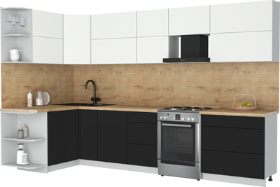 Кухонный гарнитур Интерлиния Мила Матте 1.5x3.3 Б - фото