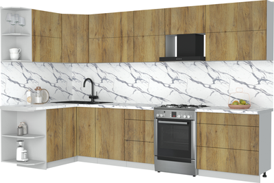 Кухонный гарнитур Интерлиния Мила Матте 1.5x3.3 Б - фото