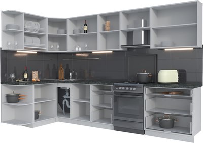 Кухонный гарнитур Интерлиния Мила Матте 1.5x3.3 Б