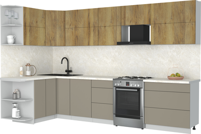 Кухонный гарнитур Интерлиния Мила Матте 1.5x3.3 Б - фото