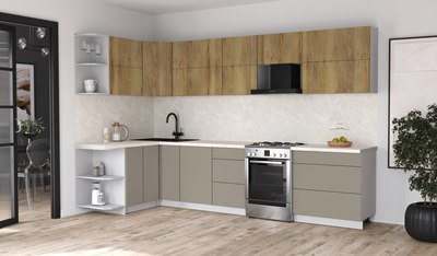 Кухонный гарнитур Интерлиния Мила Матте 1.5x3.3 Б