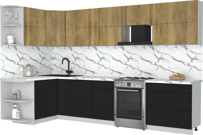 Кухонный гарнитур Интерлиния Мила Матте 1.5x3.3 Б - фото