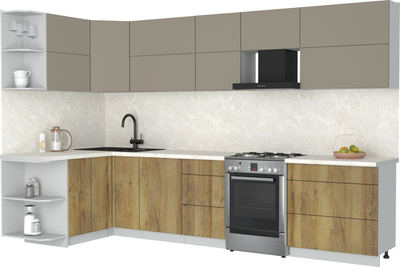 Кухонный гарнитур Интерлиния Мила Матте 1.5x3.3 Б - фото