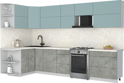 Кухонный гарнитур Интерлиния Мила Матте 1.5x3.3 Б - фото