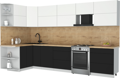 Кухонный гарнитур Интерлиния Мила Матте 1.5x3.4 Б - фото