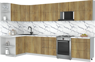 Кухонный гарнитур Интерлиния Мила Матте 1.5x3.4 Б - фото