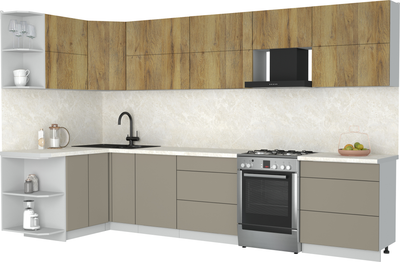 Кухонный гарнитур Интерлиния Мила Матте 1.5x3.4 Б - фото