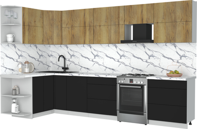 Кухонный гарнитур Интерлиния Мила Матте 1.5x3.4 Б - фото