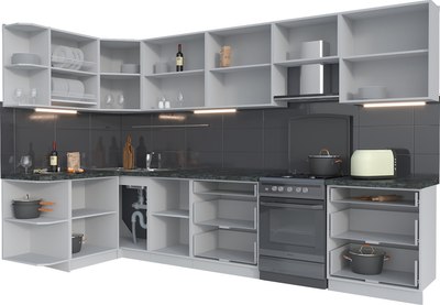 Кухонный гарнитур Интерлиния Мила Матте 1.5x3.4 Б