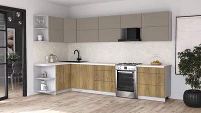 Кухонный гарнитур Интерлиния Мила Матте 1.5x3.4 Б