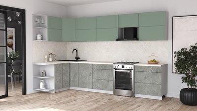 Кухонный гарнитур Интерлиния Мила Матте 1.5x3.4 Б