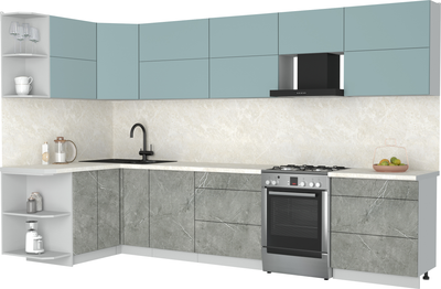 Кухонный гарнитур Интерлиния Мила Матте 1.5x3.4 Б - фото