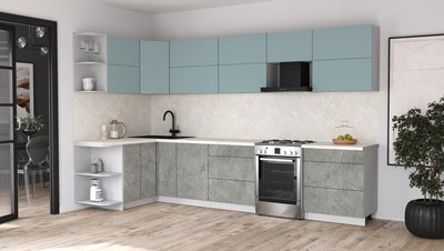 Кухонный гарнитур Интерлиния Мила Матте 1.5x3.4 Б