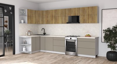 Кухонный гарнитур Интерлиния Мила Матте 1.5x3.5 Б