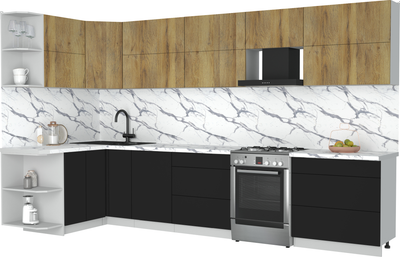 Кухонный гарнитур Интерлиния Мила Матте 1.5x3.5 Б - фото