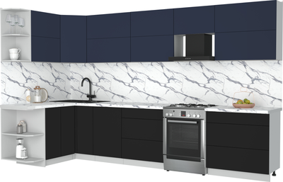 Кухонный гарнитур Интерлиния Мила Матте 1.5x3.5 Б - фото