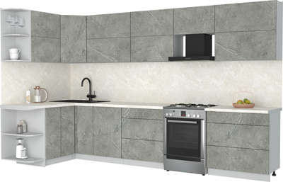 Кухонный гарнитур Интерлиния Мила Матте 1.5x3.5 Б - фото