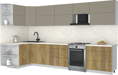 Кухонный гарнитур Интерлиния Мила Матте 1.5x3.5 Б - фото