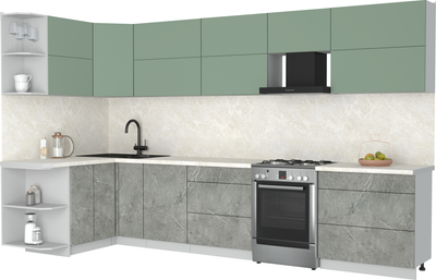 Кухонный гарнитур Интерлиния Мила Матте 1.5x3.5 Б - фото