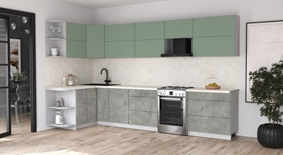 Кухонный гарнитур Интерлиния Мила Матте 1.5x3.5 Б