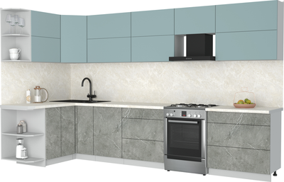 Кухонный гарнитур Интерлиния Мила Матте 1.5x3.5 Б - фото