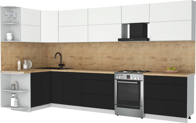 Кухонный гарнитур Интерлиния Мила Матте 1.5x3.6 Б - фото