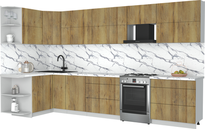 Кухонный гарнитур Интерлиния Мила Матте 1.5x3.6 Б - фото