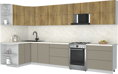 Кухонный гарнитур Интерлиния Мила Матте 1.5x3.6 Б - фото