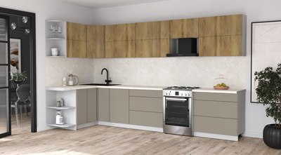 Кухонный гарнитур Интерлиния Мила Матте 1.5x3.6 Б