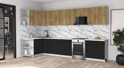 Кухонный гарнитур Интерлиния Мила Матте 1.5x3.6 Б