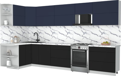 Кухонный гарнитур Интерлиния Мила Матте 1.5x3.6 Б - фото